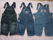 Spodnie ogrodniczki chłopięce, r. 68 Zestaw 3 szt.