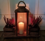 Lampion drewniany z osłonkami