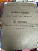 SPIS MIEJSCOWOŚCI NOWA ALEKSANDRIA K. u. K. Kreiskommando PUŁAWY 1916