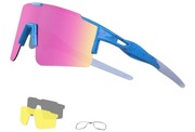 Okulary sportowe rowerowe przeciwsłoneczne z 3 wymiennymi soczewkami Unisex