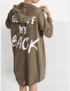 Długa bluza asymetryczna oversize khaki bonprix xxl xxxl
