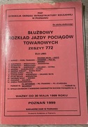 Służbowy rozkład jazdy pociągów towarowych zeszyt 772