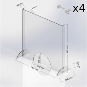 Osłona BHP z plexi przeciwbakteryjna 