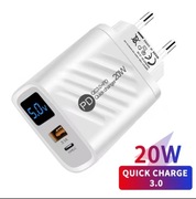 ładowarka do smartfonów 20W z wyświetlaczem LCD 