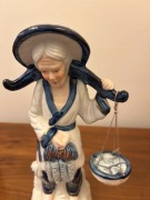 Figurka porcelanowa Chińczyk z rybami