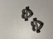 Kolczyki do sutków serca z cyrkoniami