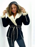 Kożuch damski ekologiczny black-b kelly KRISKÓR