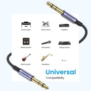 MOSWAG Kabel audio stereo 6,35 mm do 6,35 mm, prosty kabel audio 1m
