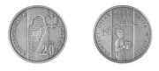Srebrna moneta 20 zł 2004 Pamięci Ofiar Getta w Łodzi mennicza oksydowana