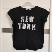 H&M fajna koszula bluzka t-shirt czarny 146-152