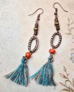 Boho kolczyki etniczne wtno frędzelki chwosty frędzle