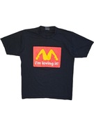 Czarna Koszulka Nadruk Retro Vintage 90s 80s modern nike adidas boxy