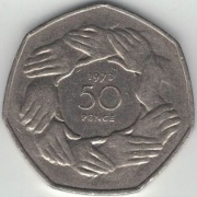 Wielka Brytania 50 pence pensów 1973 - 30 mm - Wstąpienie do EWG - nr 2