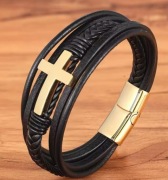 BRANSOLETKA SKÓRZANA Z ZAPIĘCIEM NA MAGNEZ  23 cm