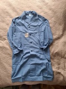 Vintage męski fartuch roboczy PRL kitel Elanobawełna niebieski M L