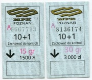Bilet MPK Poznań - 15gr/1500zł oraz 30gr/3000zł 