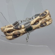 Bransoletka Rzemienie eko skóra sowa sowy beżowy brązowy boho etno Handmade