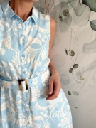 Sukienka szmizjerka kwiaty pasek wiskoza m