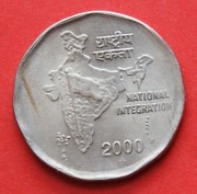 2 Rupie  2000 H  r  -   Indie   Mapa