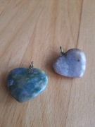 zawieszki serca kamienie 2 sztuki