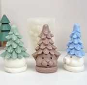 Duży MIŚ CHOINKOWY Świąteczna forma silikonowa 13.3*9 do odlewów Świec 