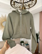 H&M krótka bluza z kapturem hoodie Crop kaptur na suwak Zara rozpinana