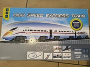 Kolejka pociąg na baterie zestawy z torami i stacją