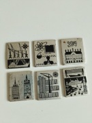 Zestaw 6 plakietek Rostock Mecklenburg 