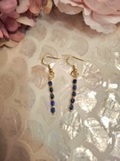 Kolczyki handmade srebro pozłacane z naturalnych kamieni hematyt lapis lazu