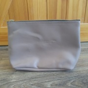 TANIO Kosmetyczka Damska Saszetka Na Zamek Elegancka Szaroróżowa 21x15 cm