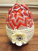 Stroik wielkanocny jajko kanzashi