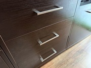 Uchwyty meblowe, 12 sztuk, kolor srebro satyna, 128mm, stan db