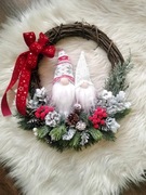 Piękny wianek świąteczny skrzaty zimowy święta 