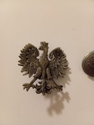 Stare guziki i metalowy orzełek 