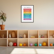 Plakat Edukacyjny Montessori, 40x30cm w ramie