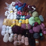 Włóczka wełna mix duża ilość 