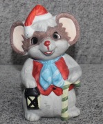 Ceramiczna świąteczna figurka myszka