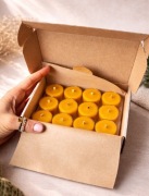 Podgrzewacze tealight z wosku pszczelego z drewnianym knotem 12szt.