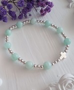 Bransoletka różaniec z naturalnego amazonitu 