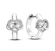 Srebrne kolczyki okrągłe serce nieskończoność 925