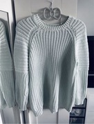 H&M mietowy sweter zima jesień xs s ciepły gruby splot