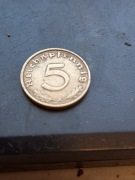 5 Niemieckich pfennig 1937 A nie czyszczone
