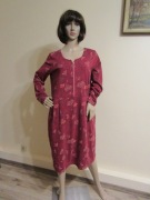 GUDRUN SJODEN bordowa sukienka wzór kieszenie _ 100% bawełna organiczna_ L