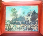 Obraz olejny "zabawa odpustowa" 