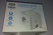 Rozgałężnik gniazda z usb i lampką led Setty Top jakość