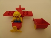 Lego Duplo, samolot z pilotem + taczka
