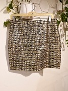 Spódnica H&M mini złota wzorzysta na podszewce