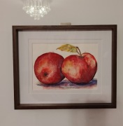 Akwarela, obrazek - jabłka