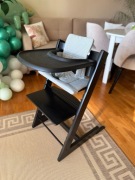Krzesełko Stokke Tripp Trapp + Baby Set + Tacka + Poduszka - Czarny