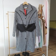 Płaszcz pepitka xxxl 46 wiosenny lekki płaszczyk elegancki Sisjuly  